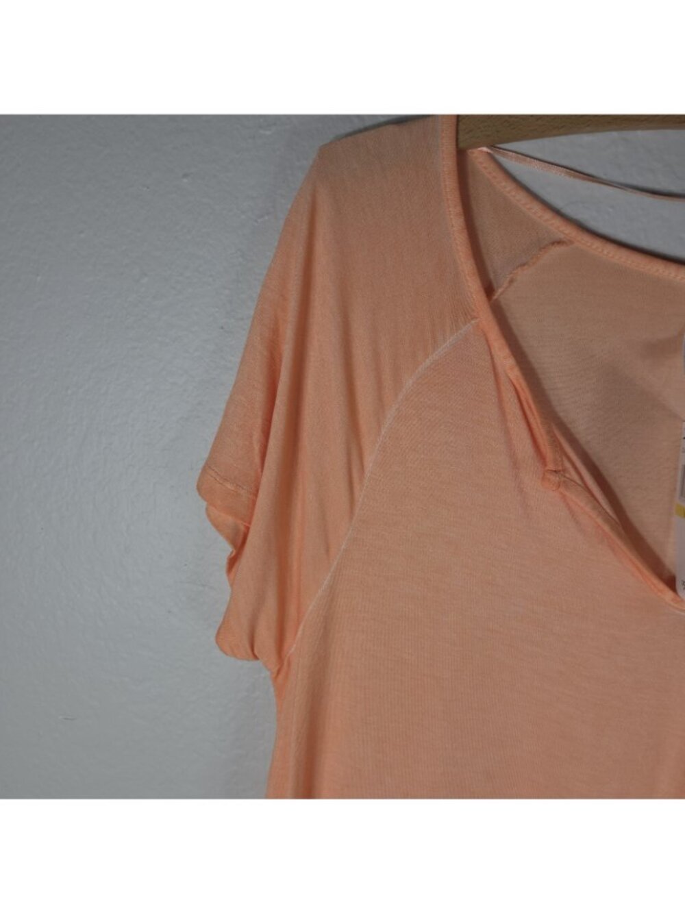 Cable & Gauge Oversized Top Blouse Orange Lightweight Size M V-Neck Short Sleeve - Picture 5 of 15